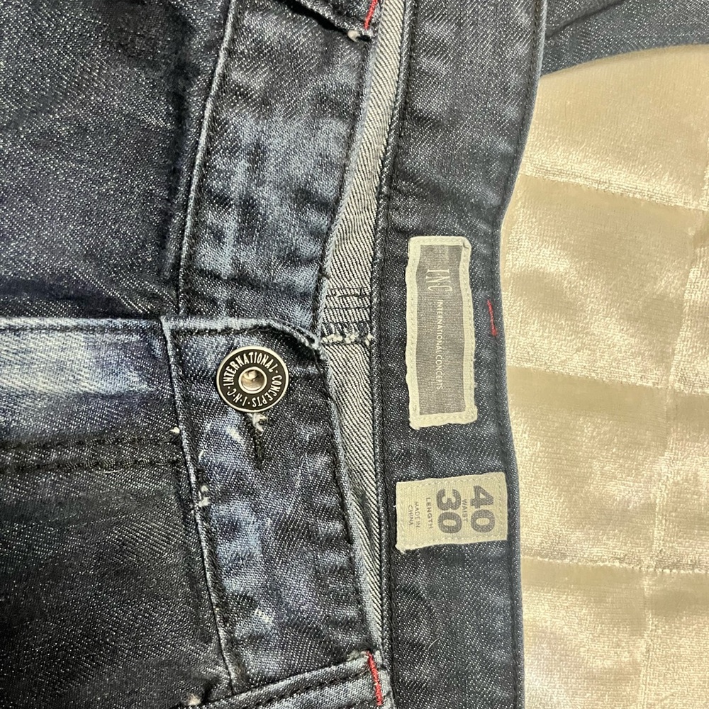 INC International Concepts Men’s 40W X 30W Dark Blue Boot Cut Jeans - Picture 3 of 10
